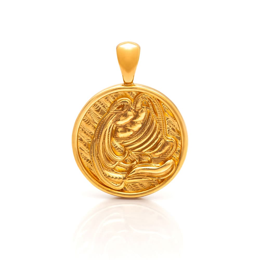 Nebü 17.45g 24Kt Gold Zodiac Aquarius Pendant