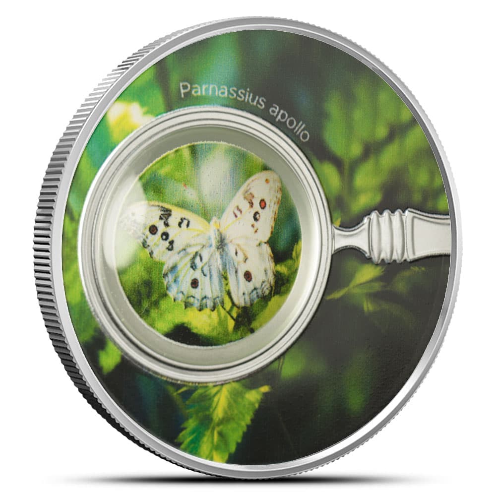 2024 17.5 Gram Proof Silver Cameroon Butterflies Parnassius Apollo Coin