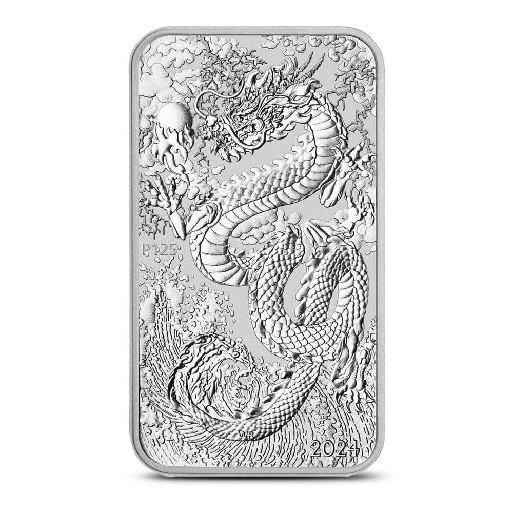 2024 1 oz Australian Rectangular Silver Dragon Coin (BU)