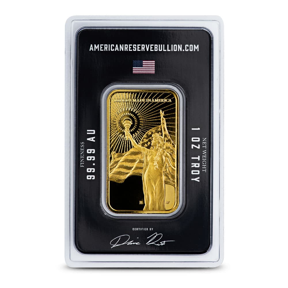 1 oz American Reserve Columbia Goddess Gold Bar (New)