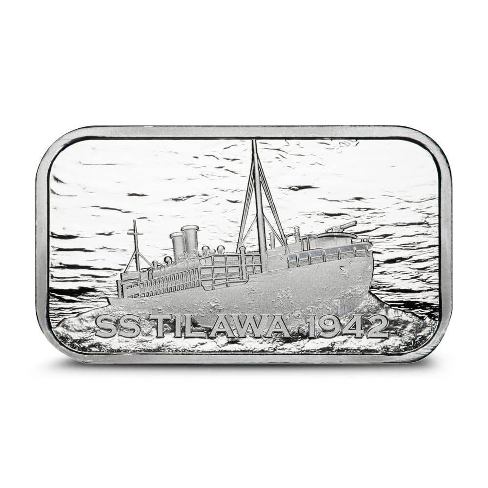 1 oz S.S. Tilawa Shipwreck Silver Bar (New)