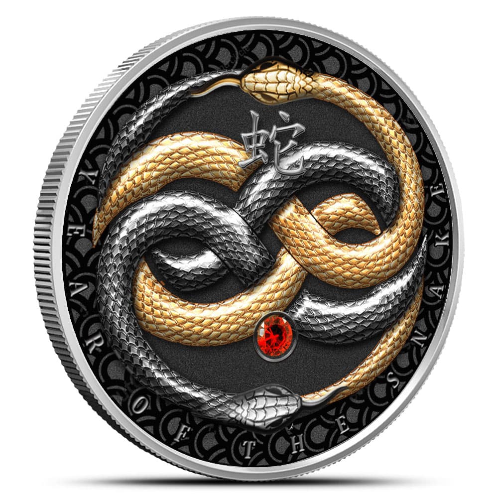 2025 14.14 Gram Black Proof Cameroon Silver Year of the Snake Coin