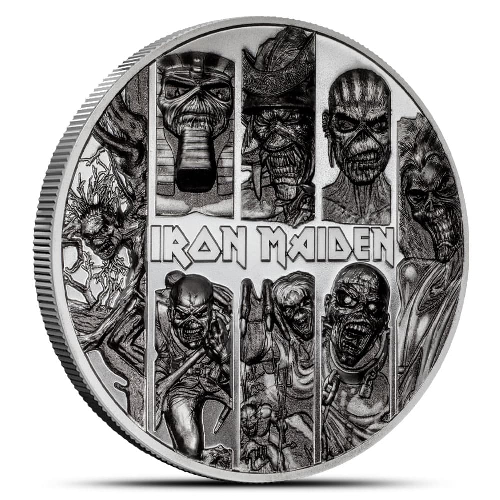 2024 3 oz Black Proof Cook Islands Silver Iron Maiden Eddie Collection Coin