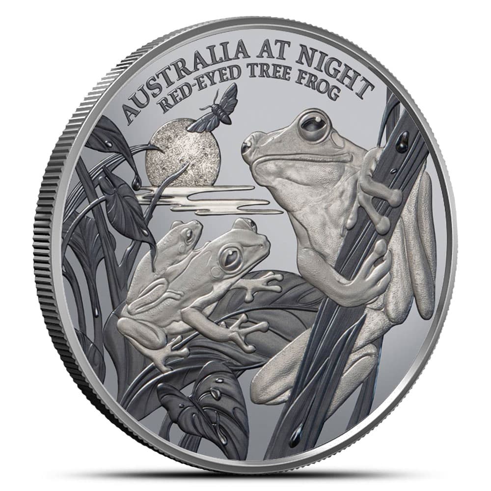 2024 1 oz Proof Niue Silver Australia At Night Red-Eyed Tree Frog Coin (Box + CoA)