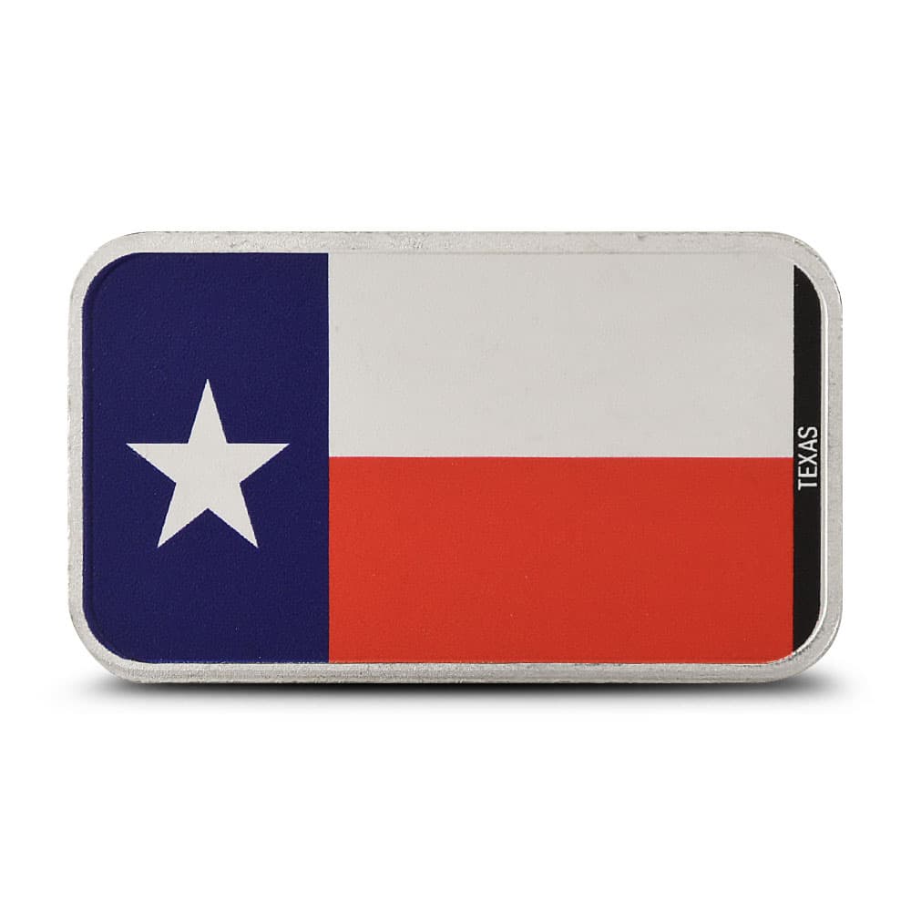 1 oz Colorized Stacking Across America Texas State Flag Silver Bar (New)