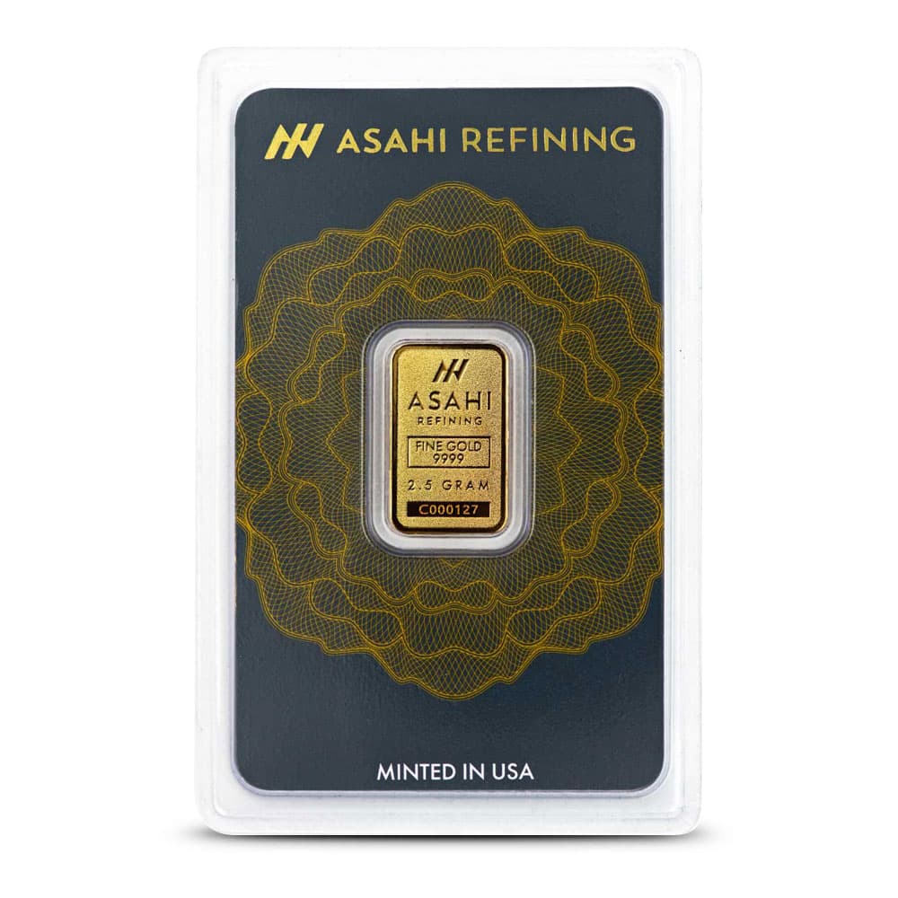 2.5 Gram Asahi Gold Bar (New, In Assay)