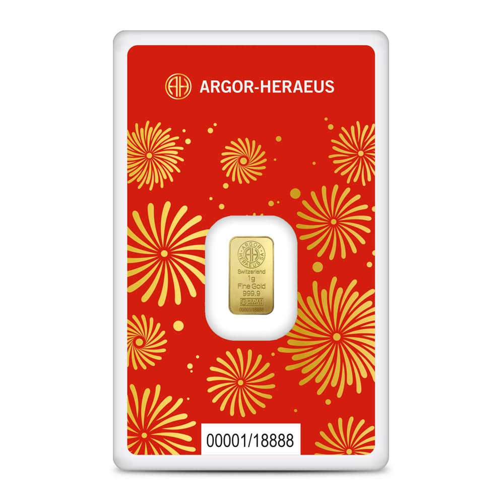 2025 1 Gram Argor Heraeus Lunar Snake Gold Bar (New w/ Assay)