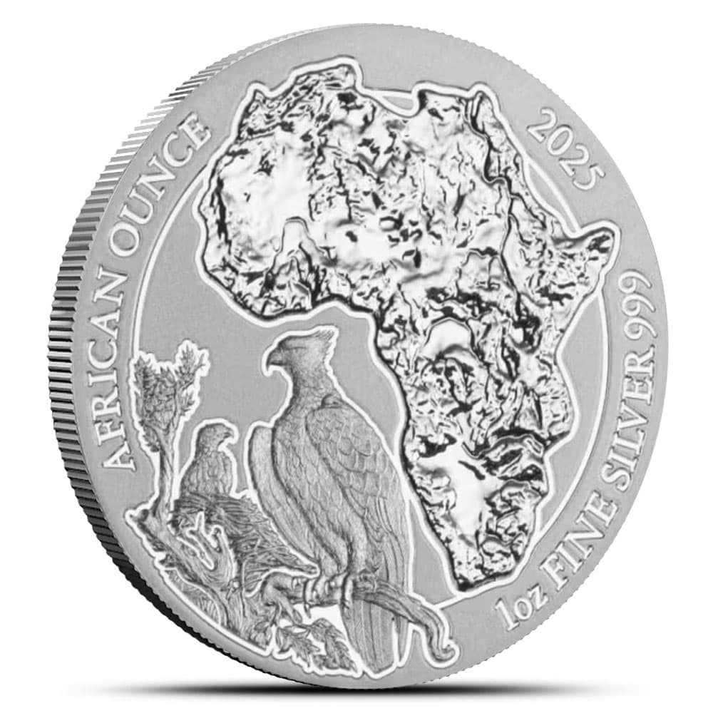 2025 1 oz Rwanda Silver African Ounce Martial Eagle Coin (BU)