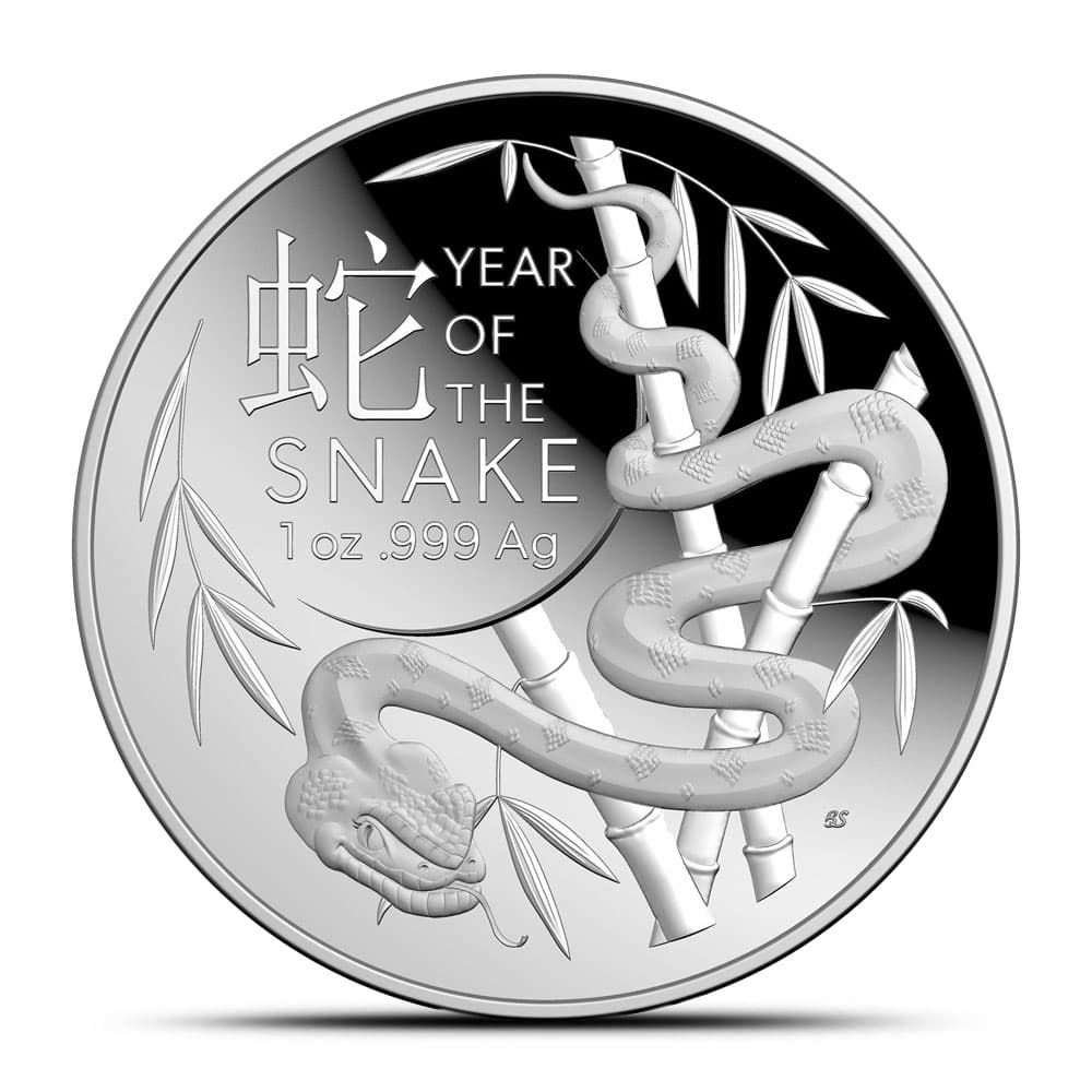 2025 1 oz Proof Royal Australian Mint Silver Year of the Snake Domed Coin (New)