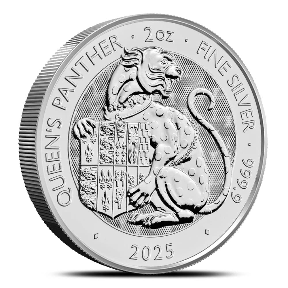 2025 2 oz British Silver Tudor Beasts The Queen’s Panther Coin (BU)