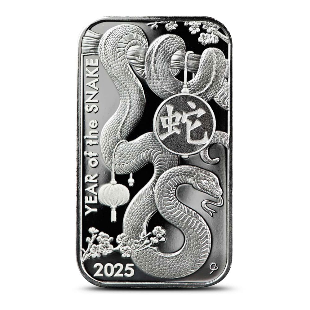 2025 1 oz Asahi Lunar Snake Silver Bar (New)