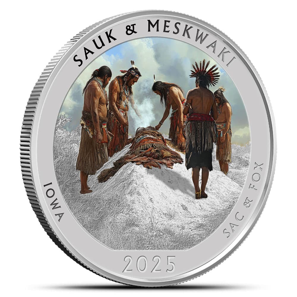 2025 1 oz Colorized Native America the Beautiful Iowa Silver Coin (Box + CoA)