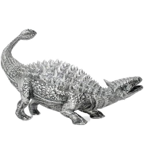 8 oz Antique Finish Ankylosaurus Silver Statue (Box + CoA)