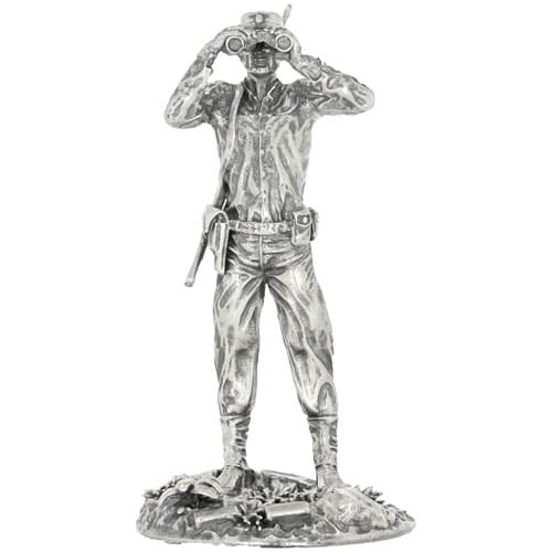 4 oz Antique Finish Silver Soldiers Collection Captain Troy Statue (New, Box + CoA)