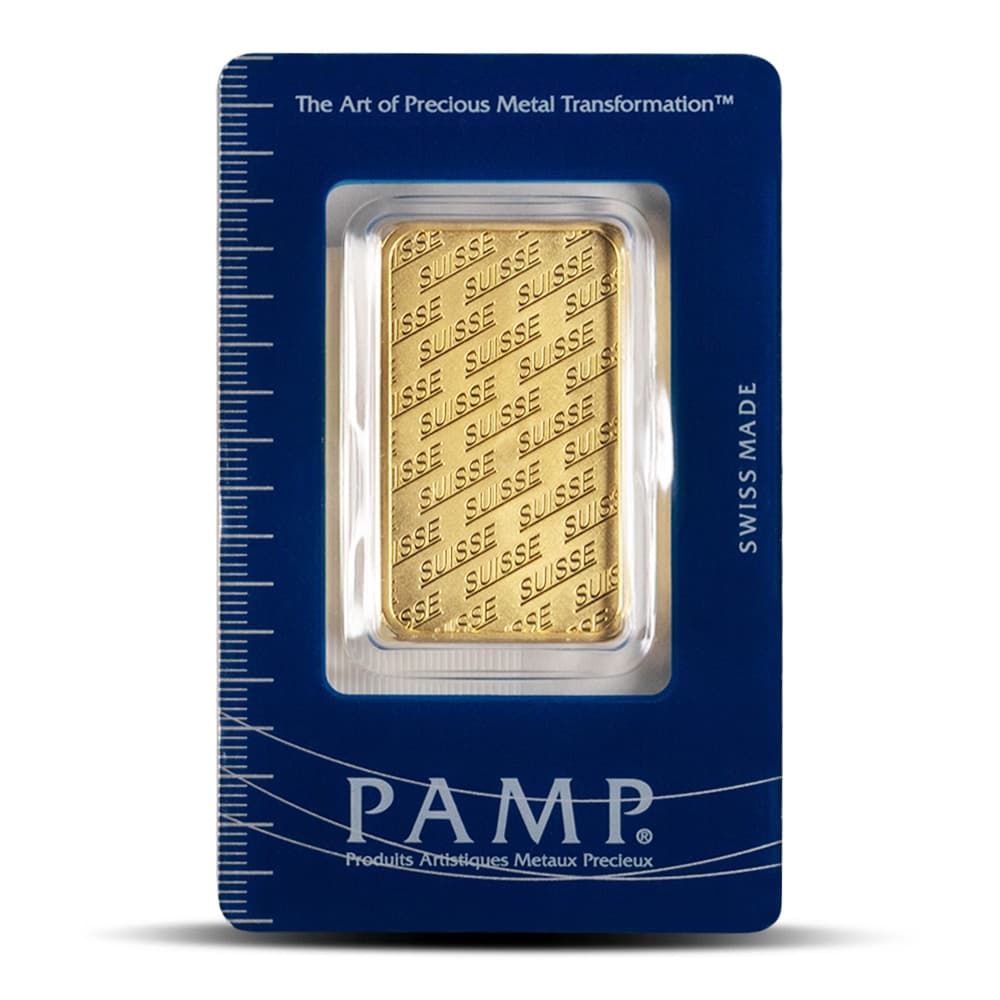 1 oz PAMP Suisse Gold Bar (Varied Design w/ Assay)