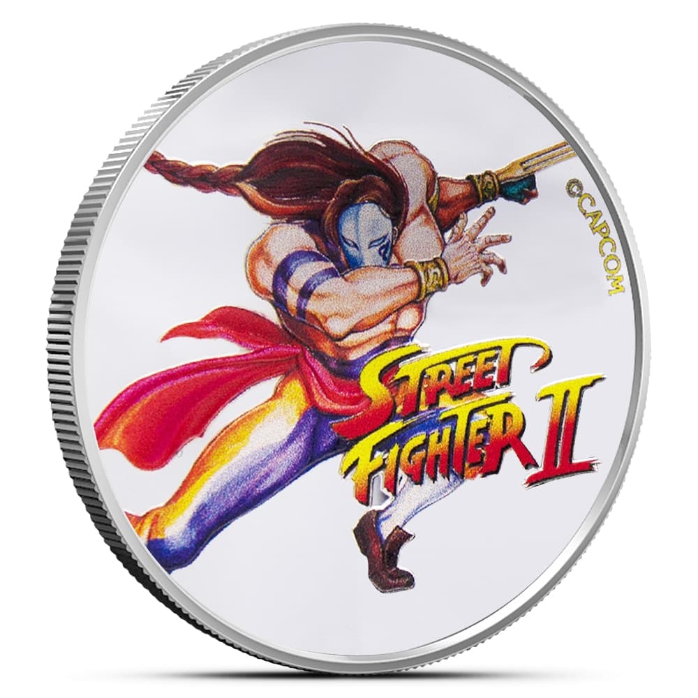 2021 1 oz Colorized Fiji Street Fighter II Vega Silver Coin (BU)