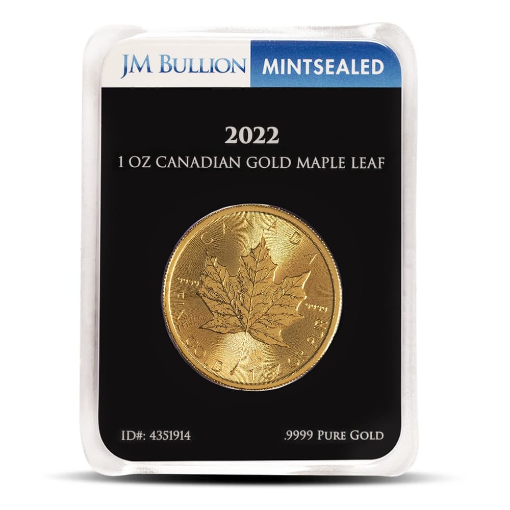 2022 1 oz Canadian Gold Maple Leaf Coin (MintSealed, BU)