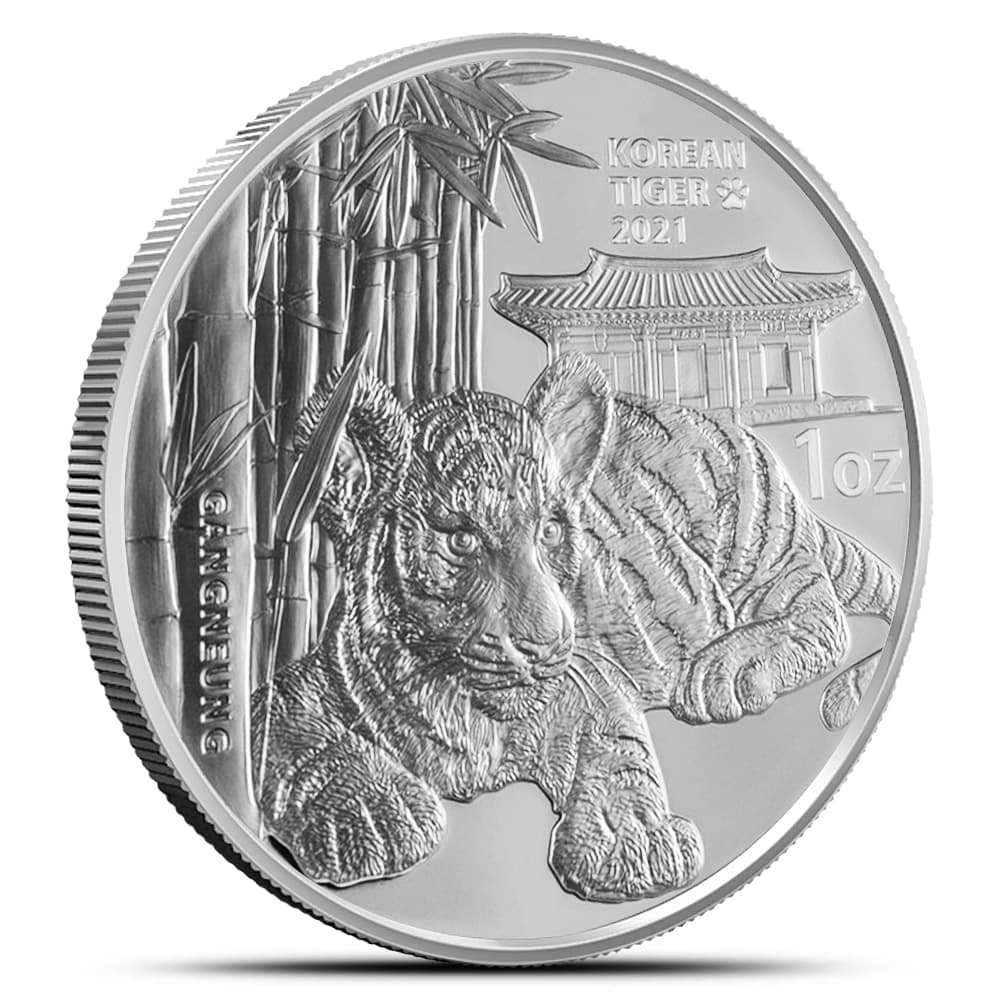 2021 1 oz Proof South Korean Tiger Silver Medal