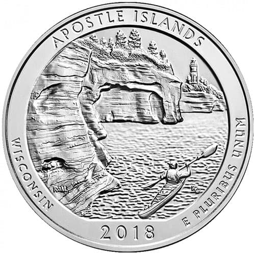 2018 5 oz ATB Apostle Islands National Lakeshore Silver Coin