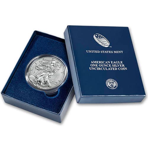 1 oz Burnished American Silver Eagle Coin (Random Year, Box + CoA)