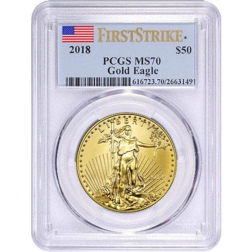 2018 1 oz American Gold Eagle Coin PCGS MS70 FS