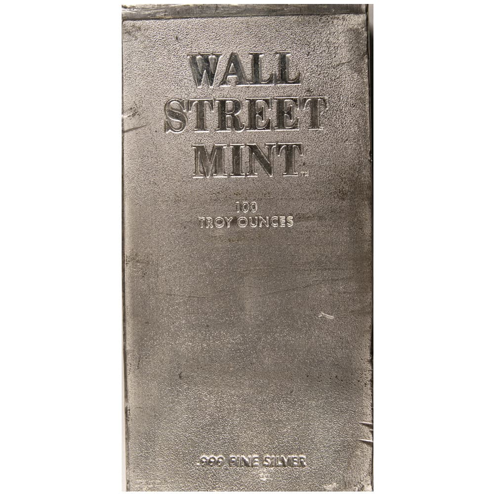 100 oz Wall Street Mint Silver Bar – Matte (Secondary Market)