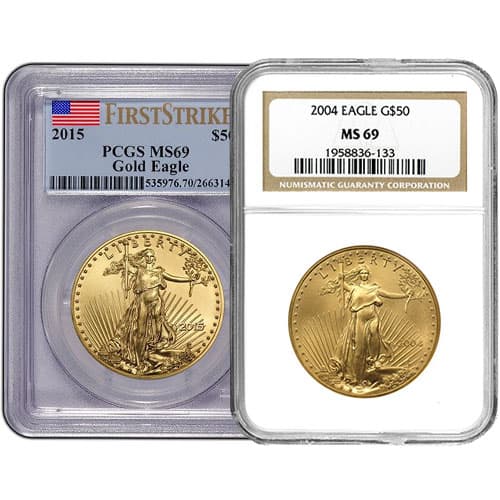 1 oz American Gold Eagle MS69 (Random Year, Varied Label, PCGS or NGC)