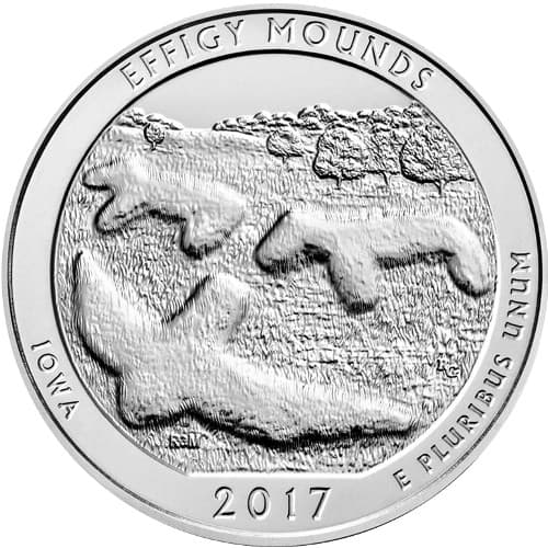 2017 5 oz ATB Effigy Mounds National Monument Silver Coin