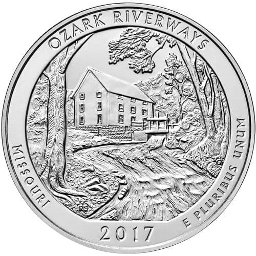 2017 5 oz ATB Ozark National Scenic Riverways Silver Coin