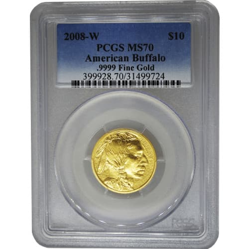 2008-W 1/4 oz American Gold Buffalo Coin PCGS MS70