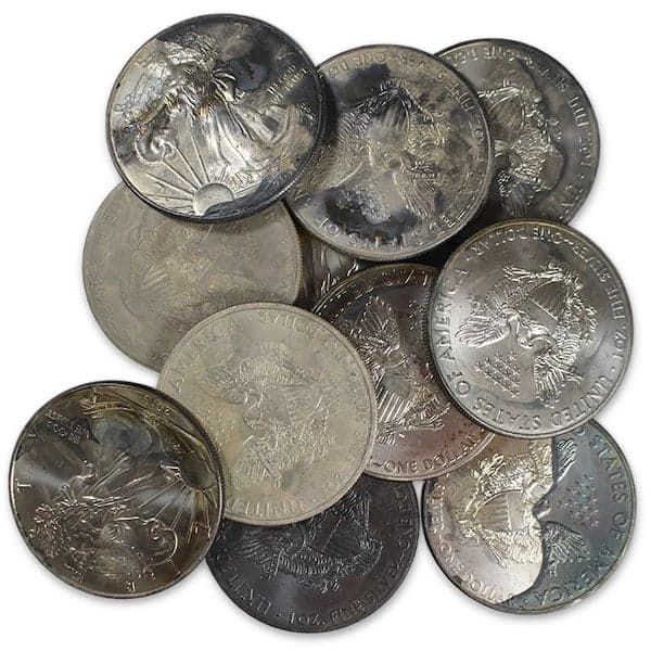 Circulated Cull Silver Eagles (Tarnished or Spotted)