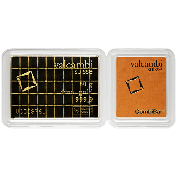 50 Gram Valcambi Gold CombiBar (with Assay)