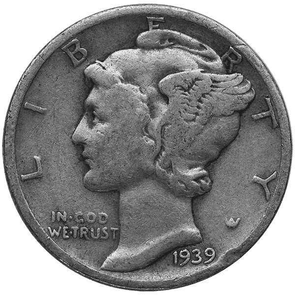 90% American Silver Coins ($1 FV) Mercury Dimes