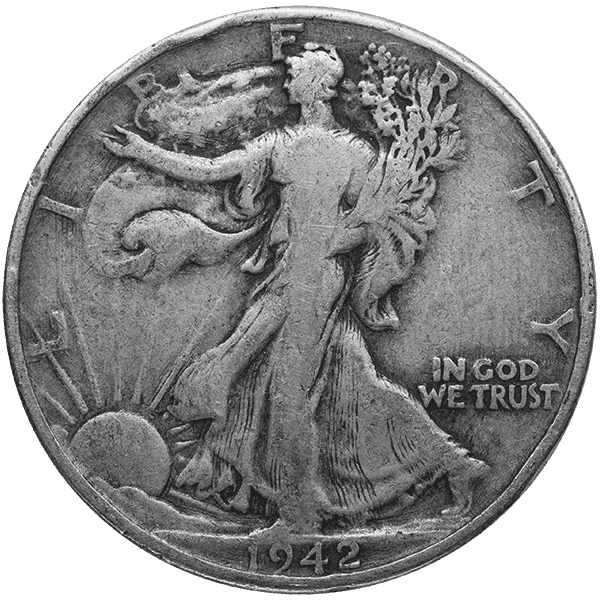 90% American Silver Coins ($1 FV) Walking Liberty Half Dollars