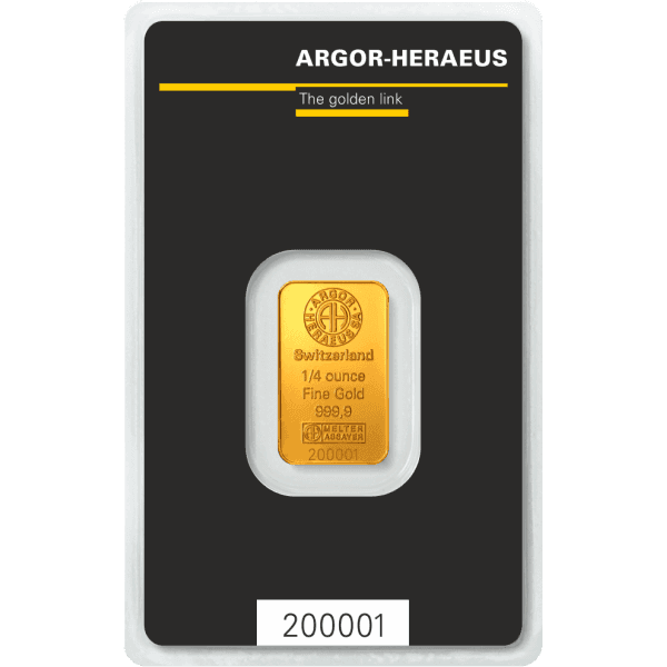 1/4 oz Gold Bar - Argor Heraeus (with Assay)