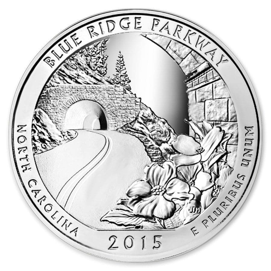 2015 Blue Ridge Parkway ATB 5 oz Silver Coin - America The Beautiful