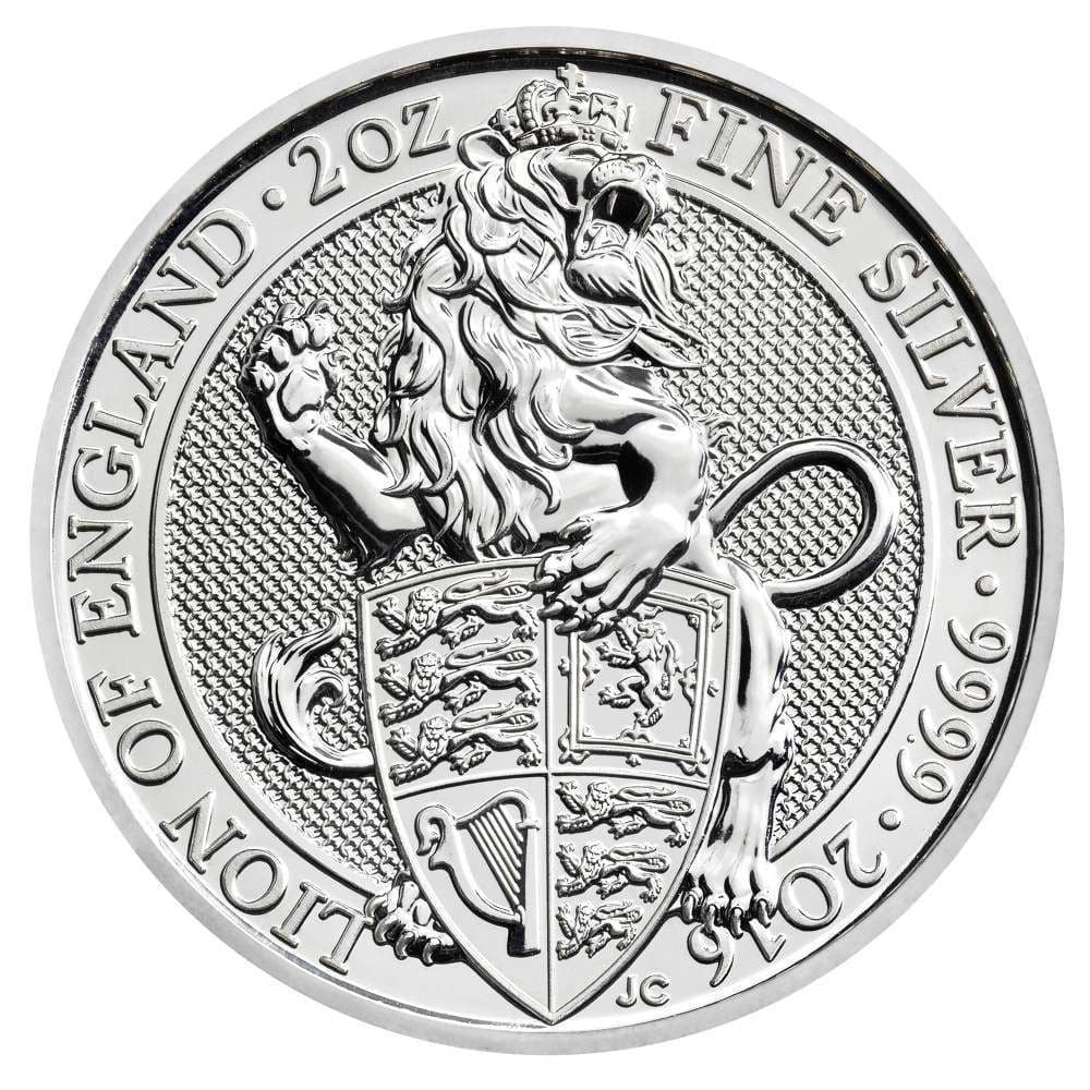 2016 2 oz Queen's Beasts Silver Coin - The Lion - Royal British Mint