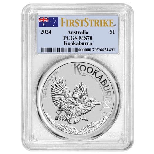 2024 PCGS MS-70 1 oz Australian Silver Kookaburra Coin