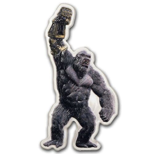 2024 1 oz King Kong Colorized Shaped Silver